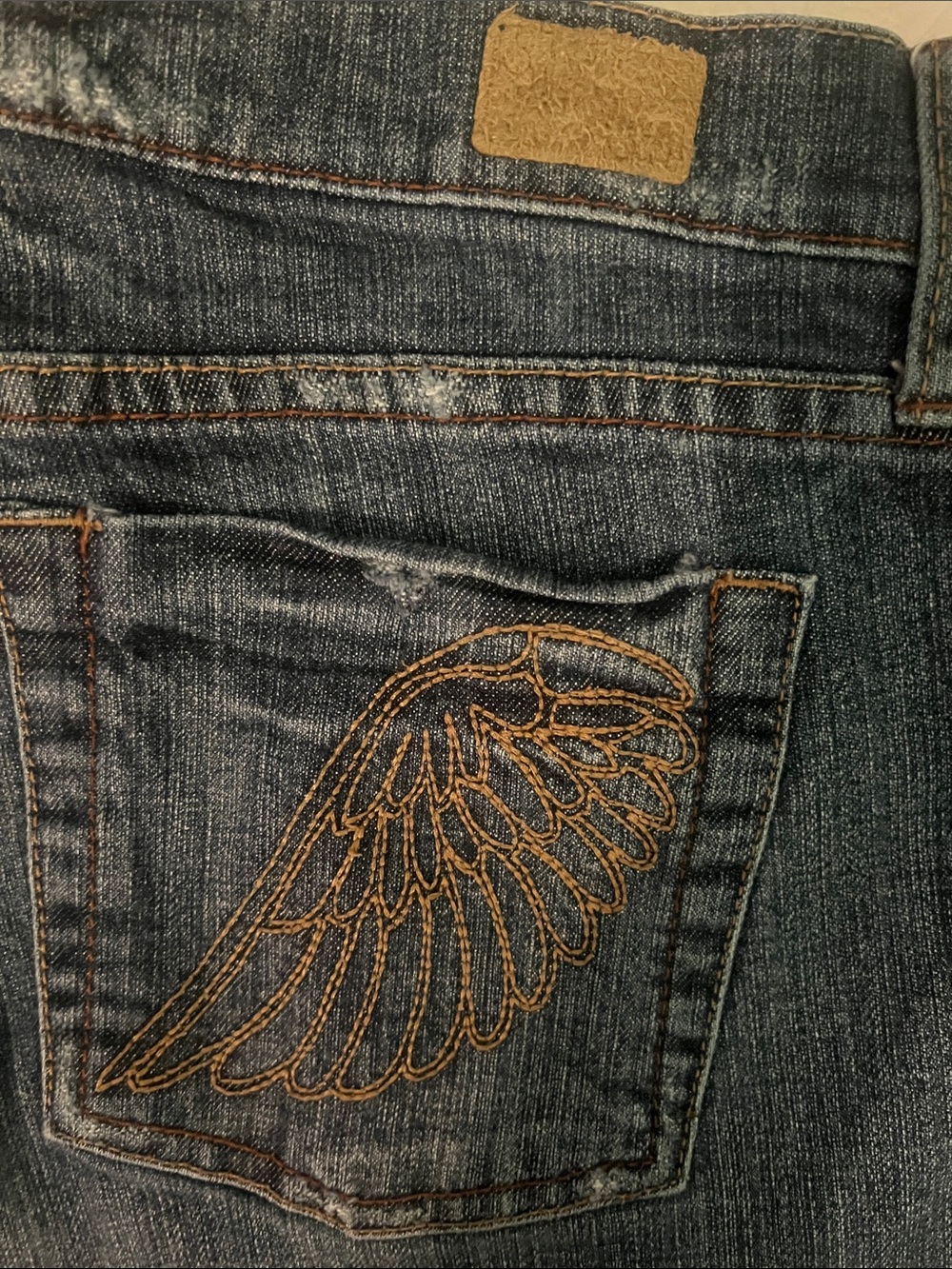 See Thru Soul Dark Blue Wide Leg Flared Jeans - Picture 3 of 5